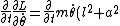 \frac{\partial}{\partial t}\frac{\partial L}{\partial \dot{\theta}} = \frac{\partial}{\partial t} m\dot{\theta}(l^2+a^2) = m\ddot{\theta}(l^2+a^2)